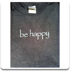 Heather Navy Men's be happy t-shirt