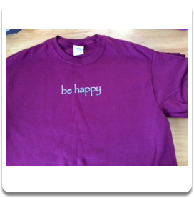 Burgandy Men's be happy t-shirt